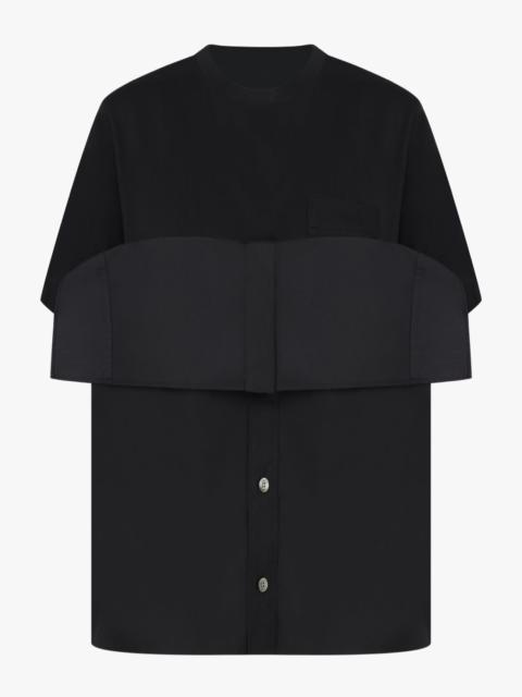 sacai T-SHIRT X SHIRT PANEL | BLACK