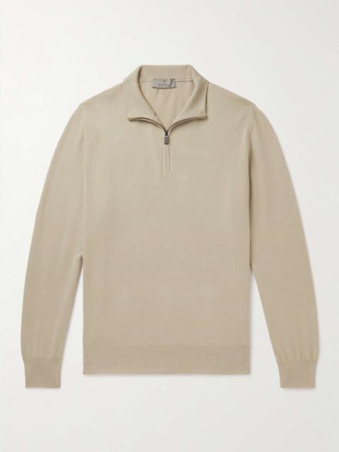 Slim-Fit Cotton Half-Zip Sweater