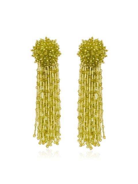 Oscar de la Renta Tassel Drop Earrings green