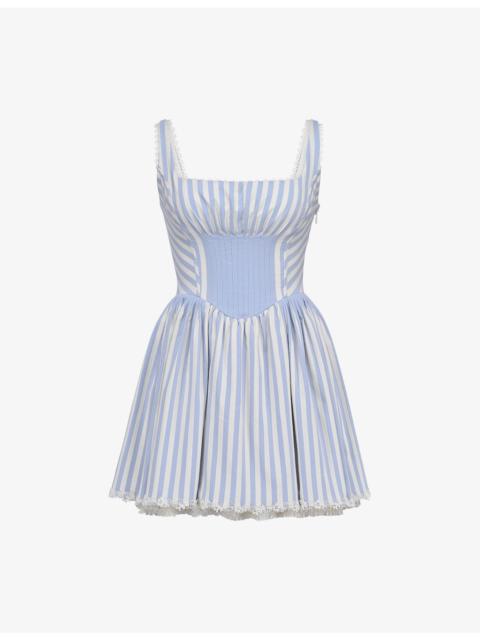 House of CB Liesl Striped Stretch-Woven Mini Dress