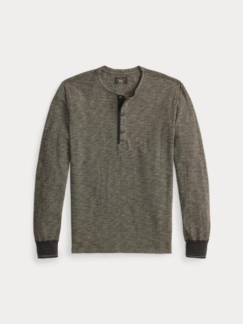 RRL by Ralph Lauren Indigo Jacquard Henley Shirt