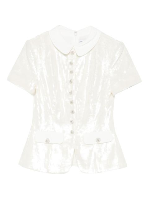 self-portrait sequin-embellished top