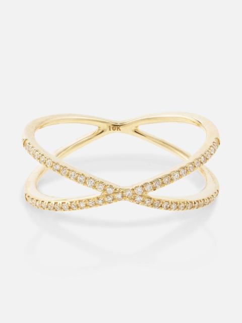 STONE AND STRAND X 10kt yellow gold ring with diamonds