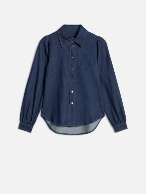 7 For All Mankind PUFF SLEEVE SHIRT in Weightless Denim