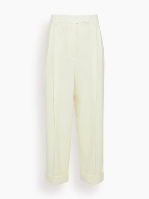 RÓHE High Waisted Tailored Trousers in Off White