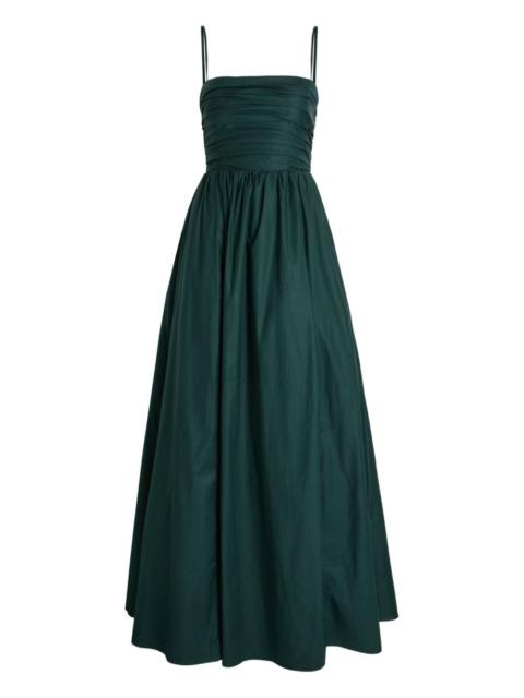 Reformation ruched spaghetti-straps maxi dress