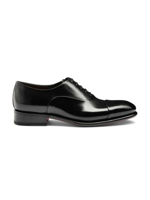 Santoni Men's polished black leather Oxford shoe