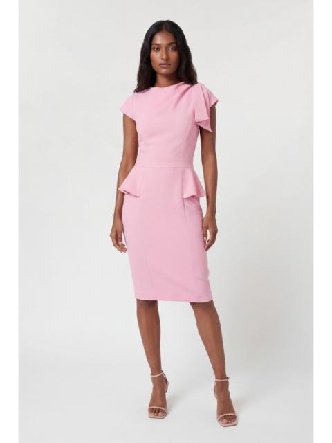 KAREN MILLEN Structured Ruched Detail Midi Dress
