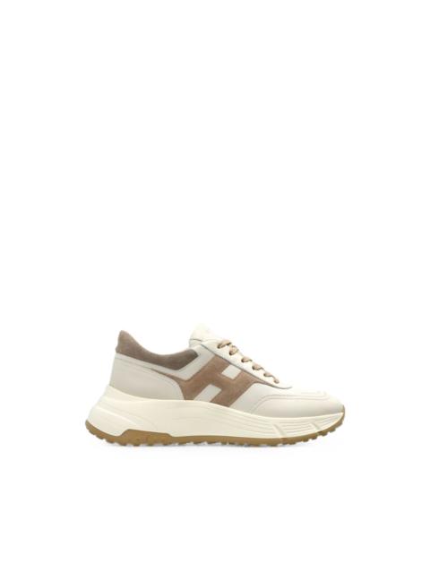 HOGAN logo-patch suede-panel sneakers