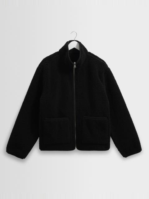 Wax London Killick - Black Reversible Corduroy Borg Jacket