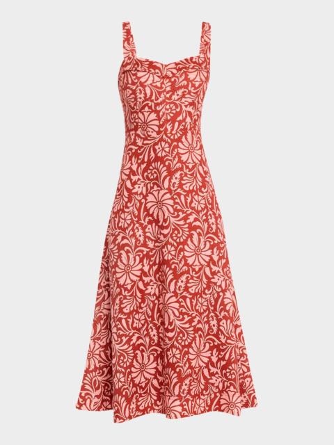 VERONICA BEARD Aila Printed A-Line Midi Dress