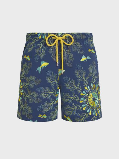 Vilebrequin MEN EMBROIDERED SWIM TRUNKS CORAL MANDALA - LIMITED EDITION