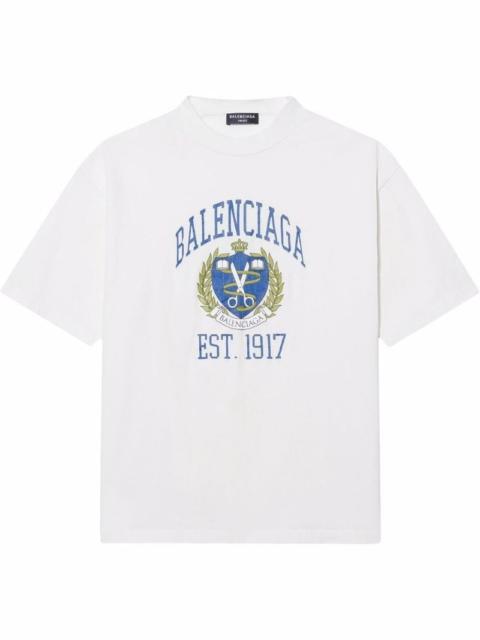 BALENCIAGA logo crest print T-shirt