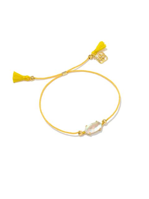 KENDRA SCOTT Everlyne Yellow Cord Friendship Bracelet in Dichroic Glass