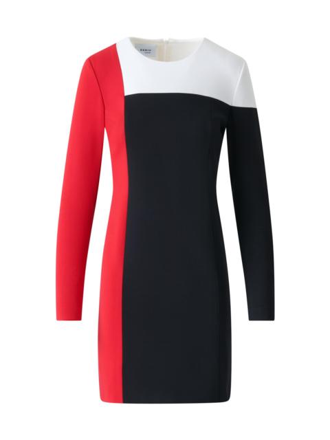 AKRIS Women's Colorblocked Jersey Sheath Dress - Black Vermillion Cream