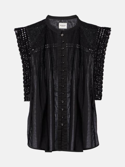 Isabel Marant Étoile Grecia lace-trimmed cotton blouse