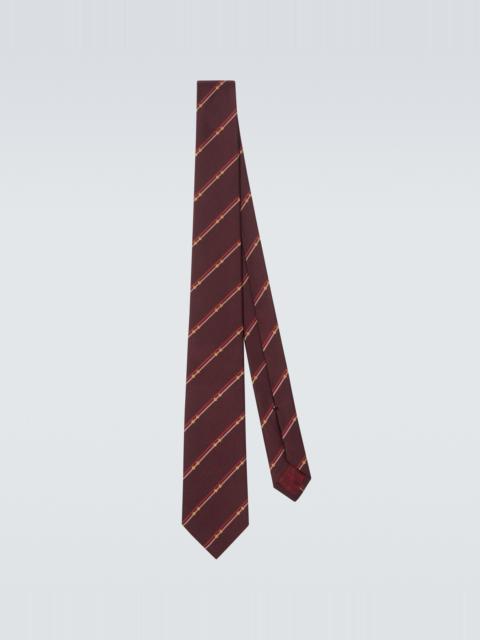 GUCCI Horsebit silk jacquard tie