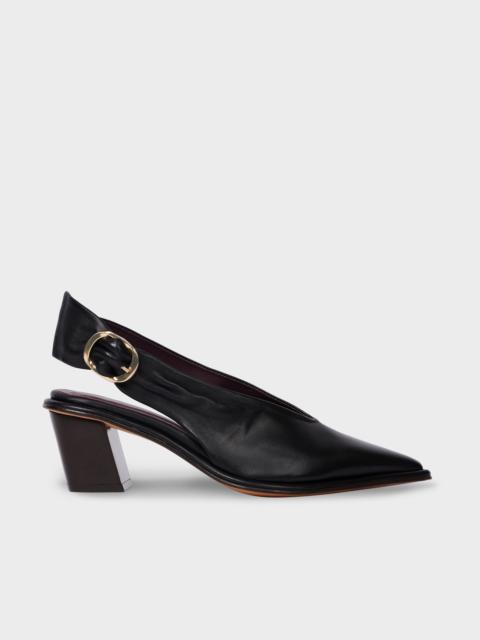 Paul Smith Women's Black 'Clareen' Leather Sling Back Heels