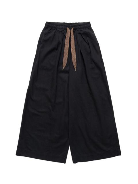 Cotton Linen Twill RUDE Baggy Pants - Black