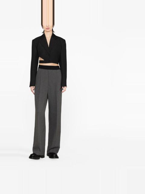 We11done logo-patch wide trousers