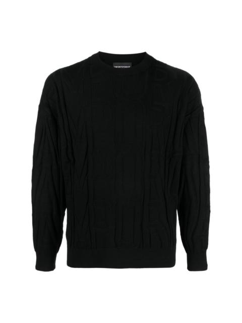 logo intarsia-knit wool jumper