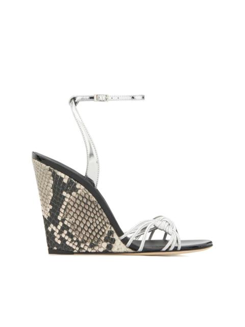 Ylenia python-print wedge sandals