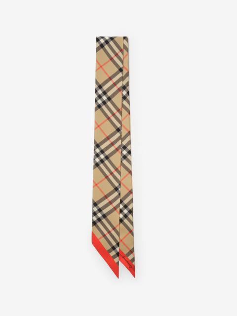 Burberry Skinny Contrast Check Silk Scarf