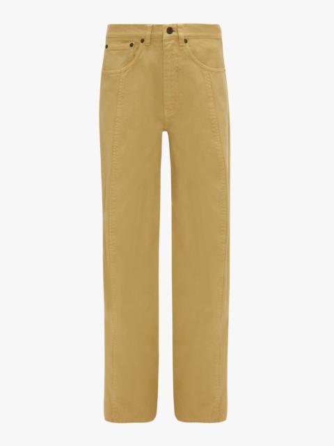 Victoria Beckham Curved Leg Relaxed Jean In Butter Yellow