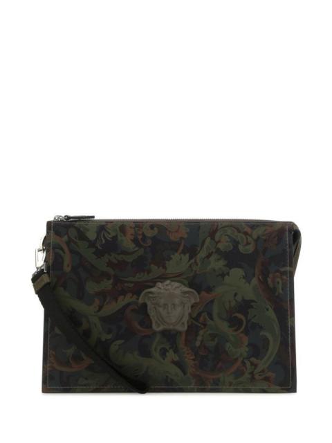 VERSACE Printed leather clutch