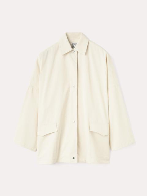 Washed cotton overshirt jacket vanilla
