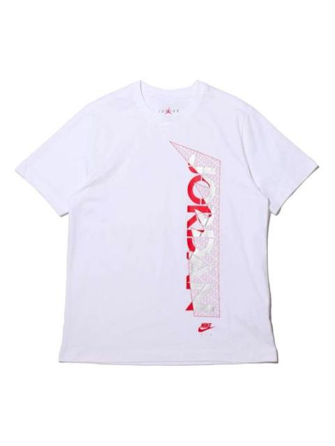 Air Jordan Brand Ss Tee Black Reflective Logo Printing Short Sleeve White CU1684-100