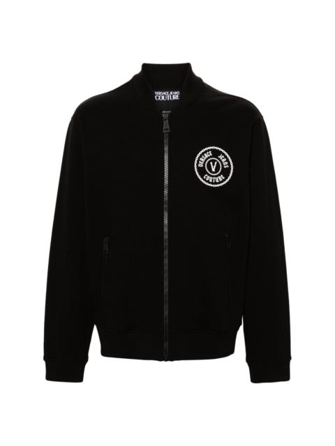 VERSACE JEANS COUTURE logo-print zip-up sweatshirt
