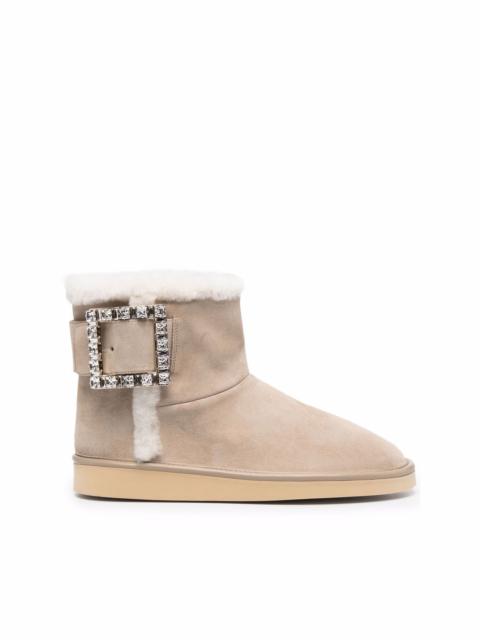 Roger Vivier crystal-embellished buckle-strap ankle boots