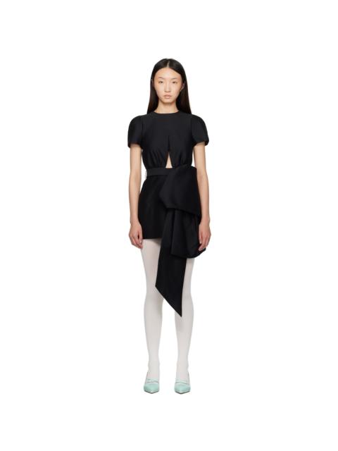 SHUSHU/TONG Black Bowknot Patchwork Minidress