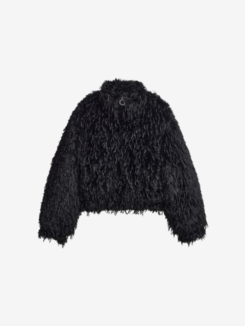 The Frankie Shop Rivee Faux Fur Pullover - Black