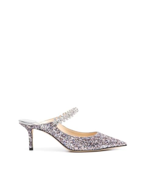 JIMMY CHOO Bling 65mm glittery mules