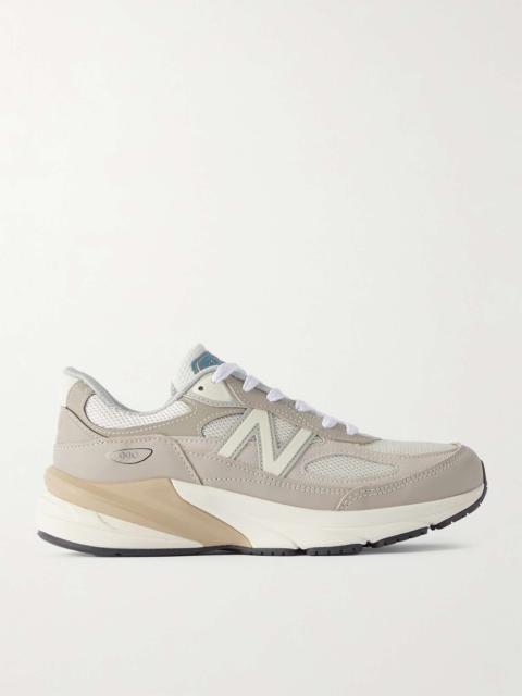 990v6 Leather-Trimmed Mesh Sneakers