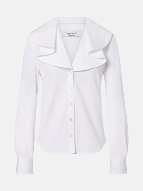 Alexander McQueen Draped cotton poplin shirt