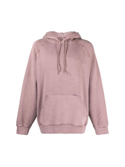faded-effect cotton hoodie