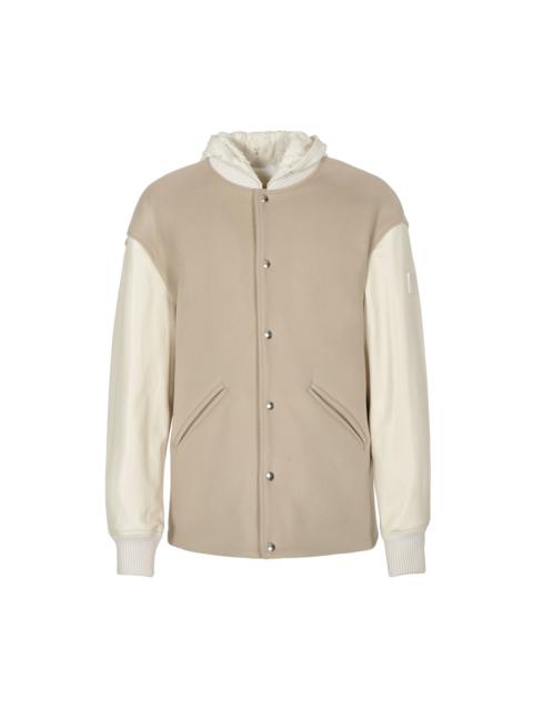 1017 ALYX 9SM HOODED LEATHER AND WOOL VARSITY JACKET