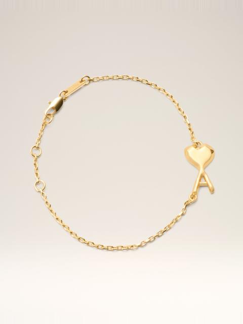 AMI Paris GOLD BRASS THIN HAMMERED AMI DE COEUR BRACELET