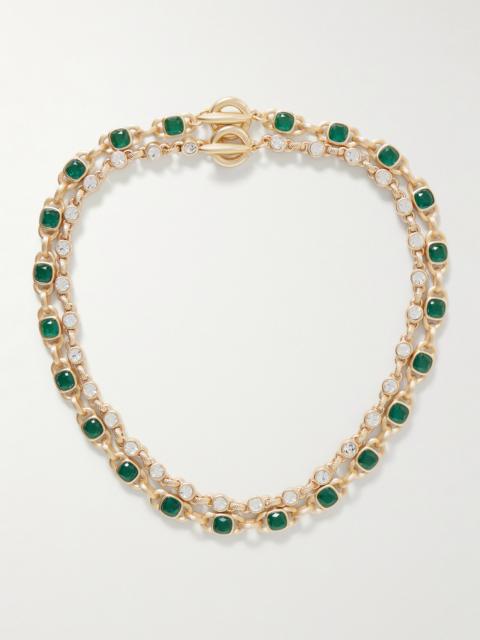 ROXANNE ASSOULIN The Jeweled Link Set Of Two Gold-tone Crystal Necklaces