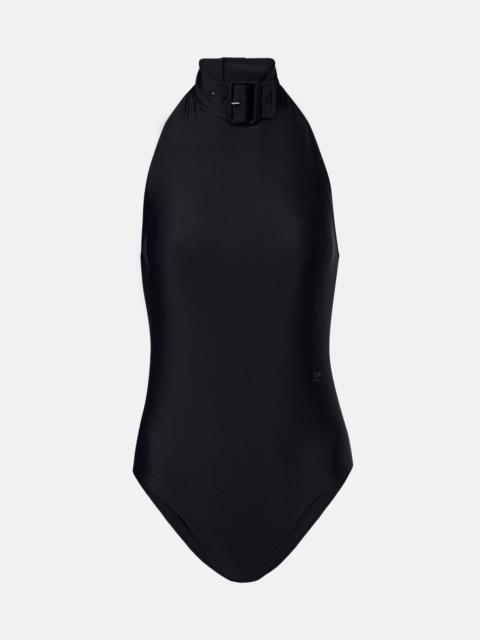 courrèges Buckle-detail crepé bodysuit