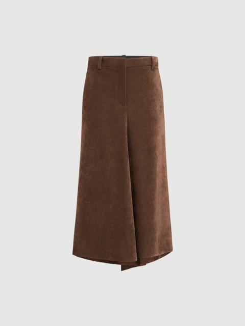 Brunello Cucinelli Fluid corduroy flute skirt with monili