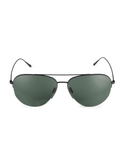 Oliver Peoples Men's Cleamons 60MM Pilot Sunglasses - Black