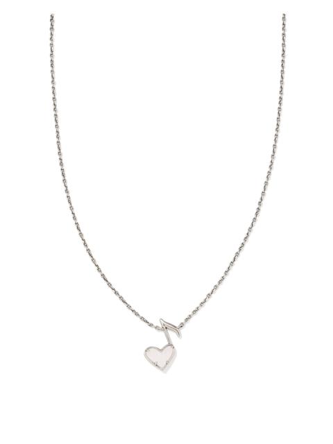 KENDRA SCOTT Dolly Parton x Kendra Scott Vintage Silver Ari Heart Music Note Short Pendant Necklace in Iridescent