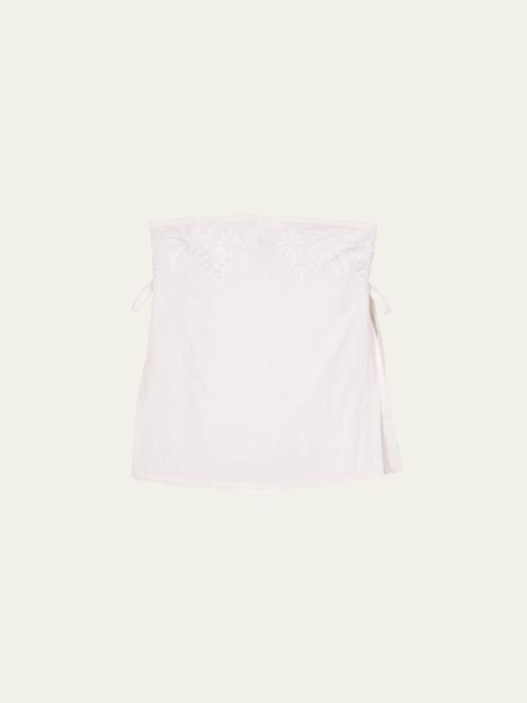 CIAO LUCIA! Sebastian Embroidered Strapless Top