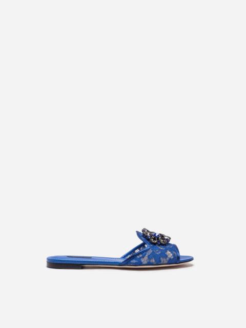 Dolce & Gabbana Slippers in lace with crystals