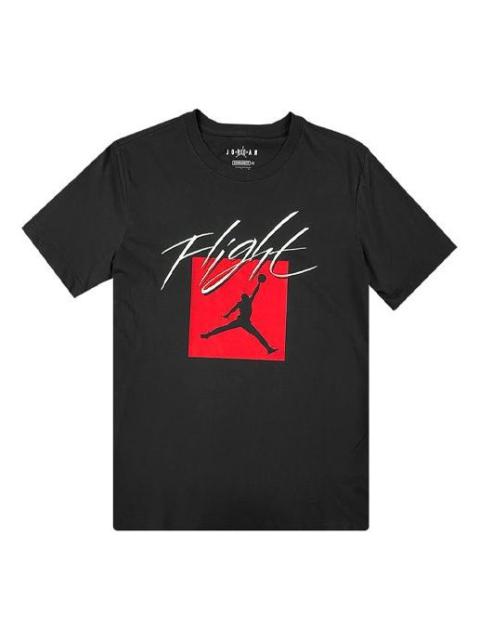 Jordan Air Jordan Flight Exercise Sportswear Logo Printed Crew Neck Short Sleeved Black DA6744-010