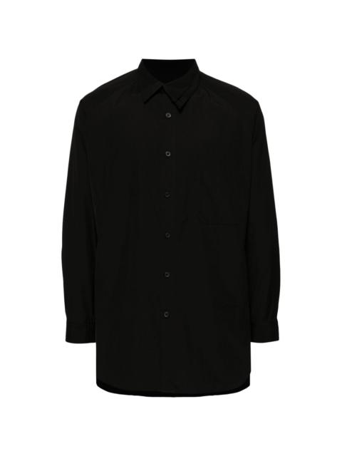asymmetric-collar cotton shirt